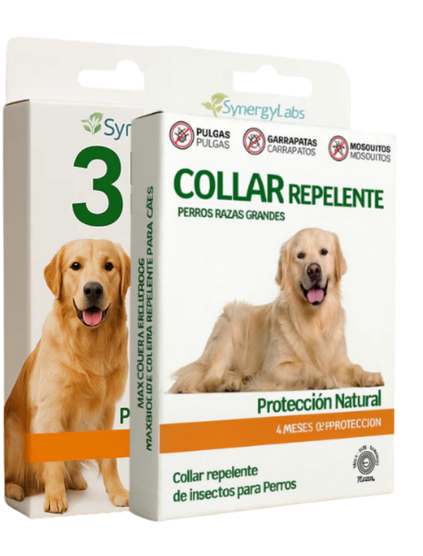 Collar repelente y pipetas naturales para perros grandes