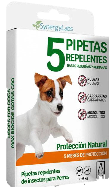 Collar Repelente + 5 Pipetas Naturales para Perros Pequeños