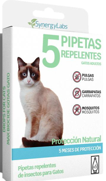 Pipetas repelentes naturales para gatos adultos, caja de 5