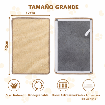 Alfombra rascadora para gatos de sisal natural Nobleza, pack de 2