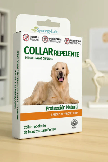 Collar Repelente + 3 Pipetas Naturales para Perros Grandes