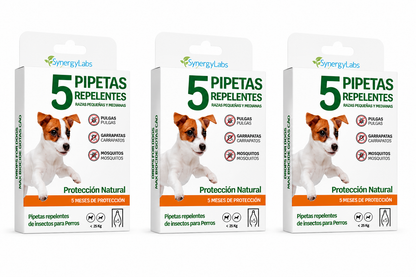 Pipetas repelentes SynergyLabs para perros pequeños y medianos