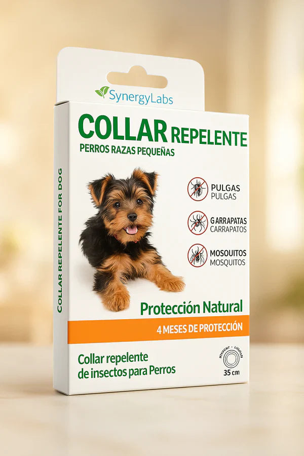 Collar Repelente + 5 Pipetas Naturales para Perros Pequeños