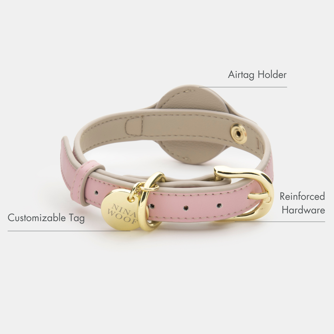 Collar Airtag Rosa Claro