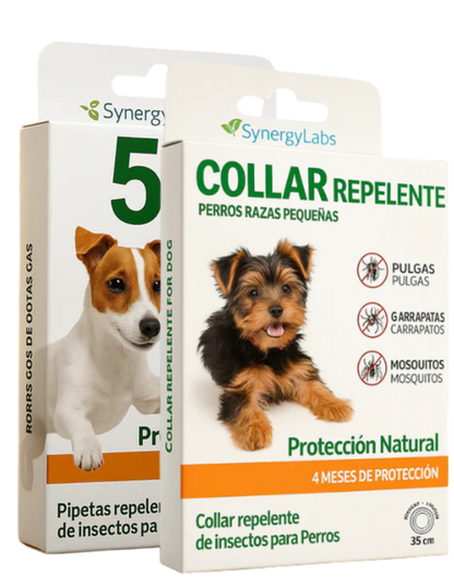 Collar repelente y pipetas naturales para perros pequeños