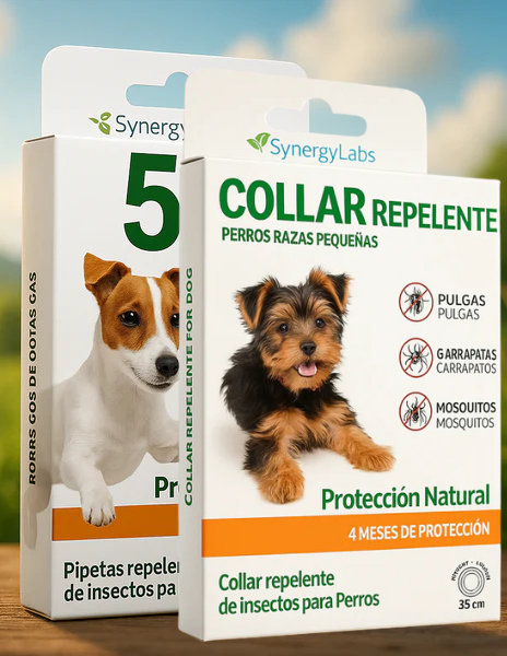 Collar repelente y pipetas naturales para perros pequeños