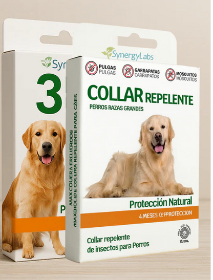 Collar repelente y pipetas naturales para perros grandes
