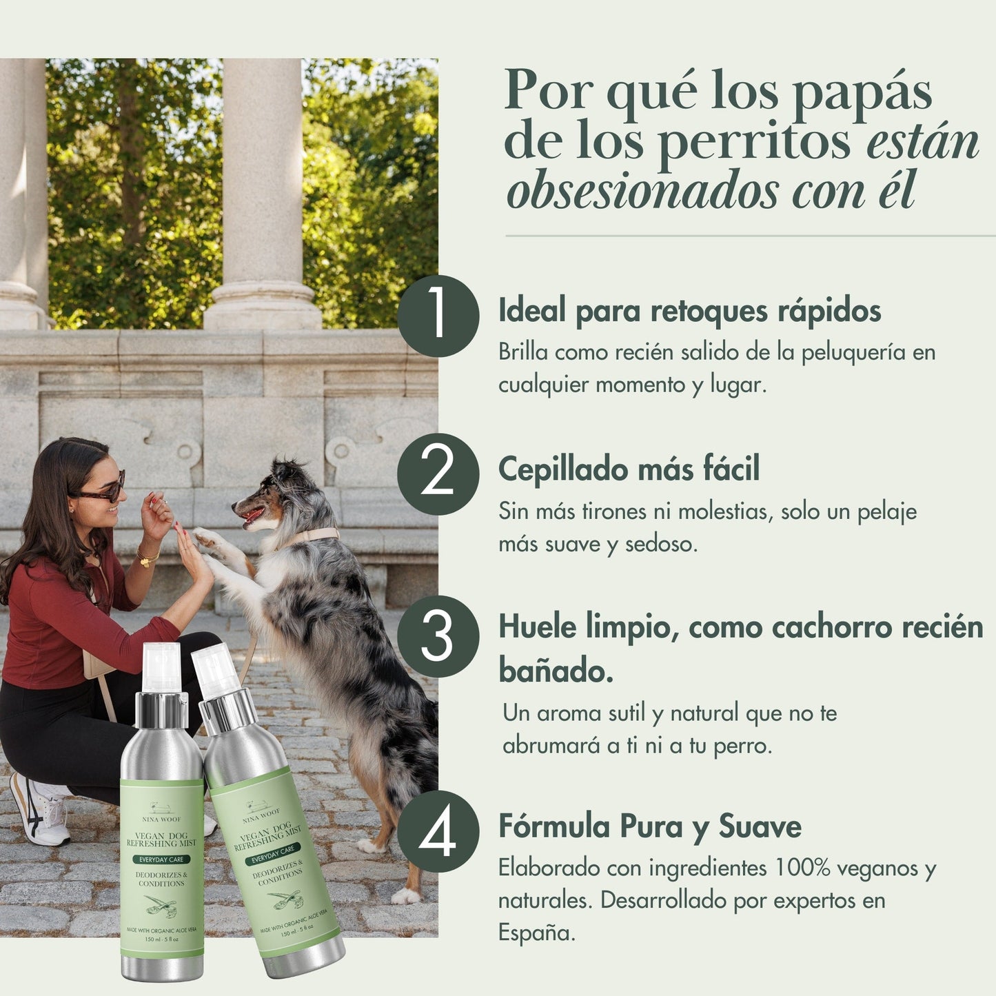Spray Desodorizante para Perros Nina Woof - presentación del producto