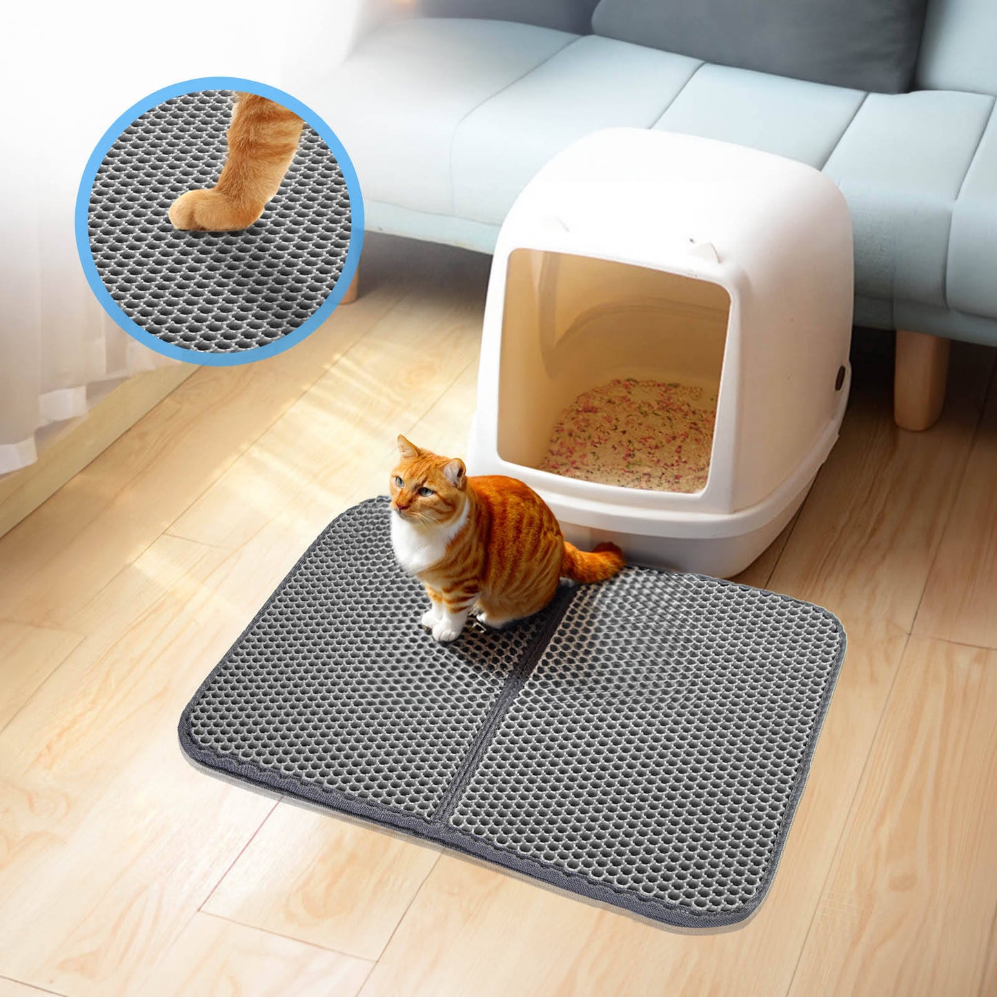 Alfombrilla atrapa-arena para gatos Nobleza, 60x40 cm