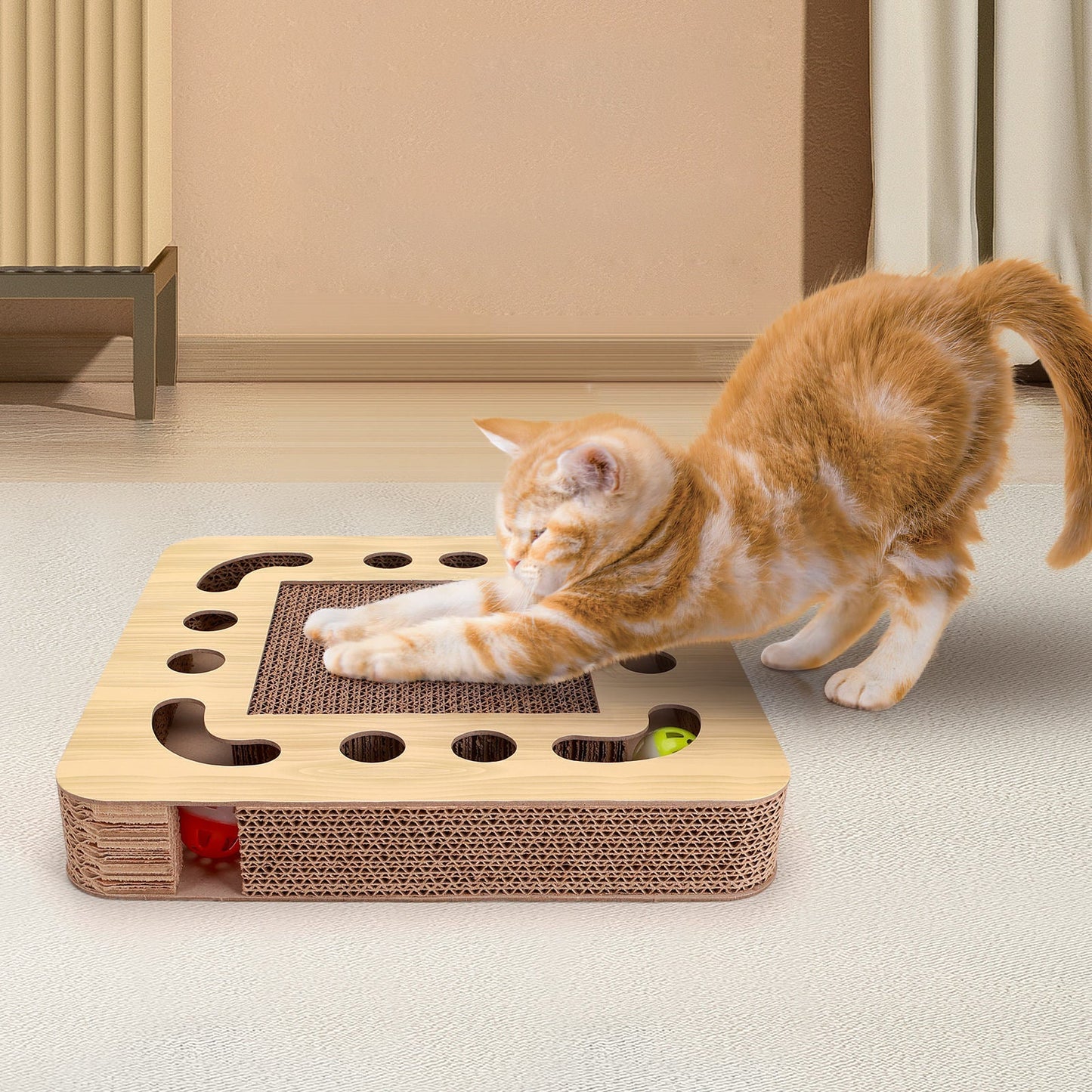 Rascador de cartón para gatos Nobleza con catnip