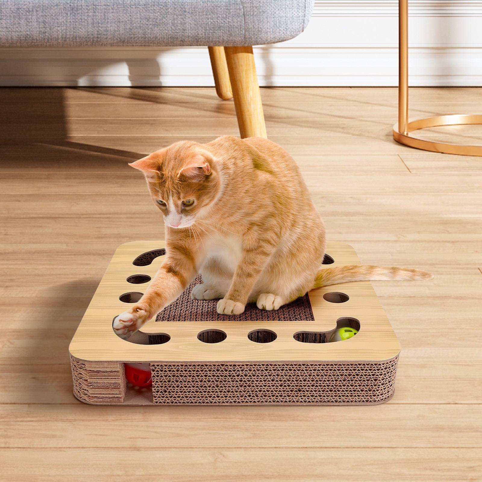 Rascador de cartón para gatos Nobleza con catnip