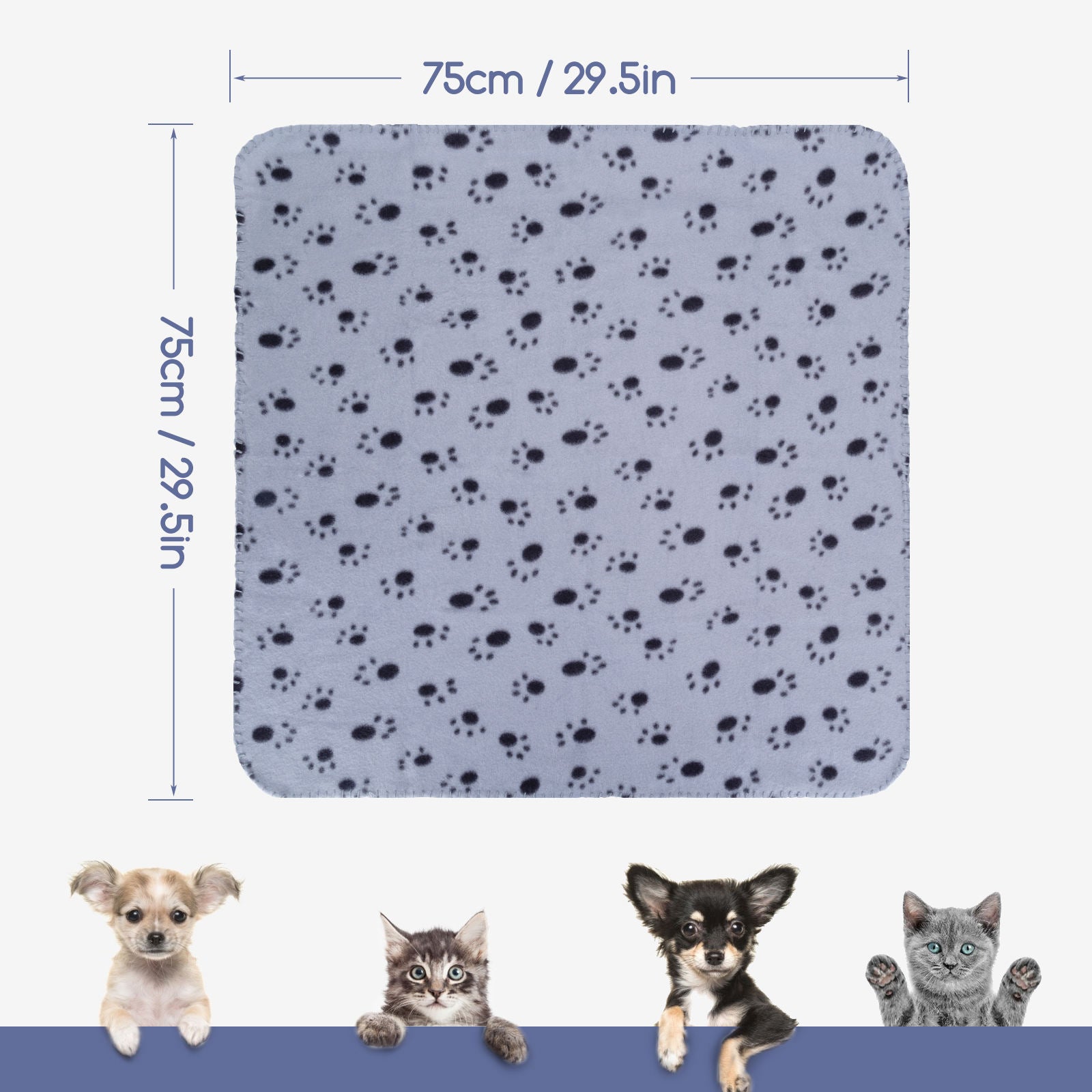 Manta suave de felpa Nobleza para perros y gatos, pack de 3