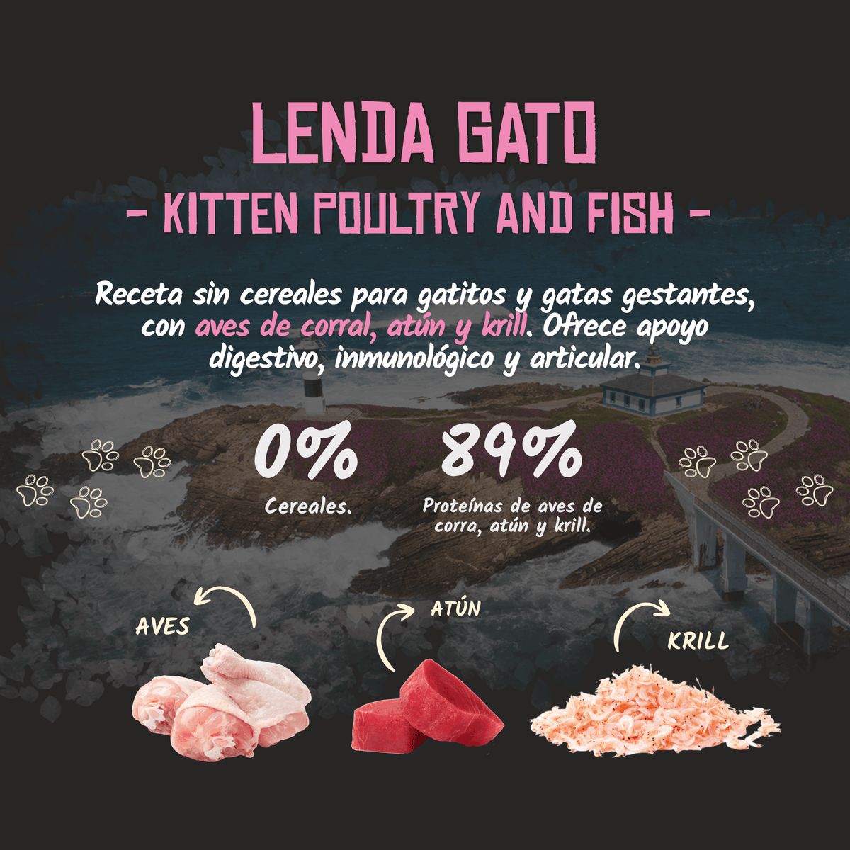 Lenda Sin Cereales Kitten Aves y Pescado