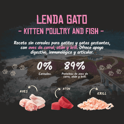Lenda Sin Cereales Kitten Aves y Pescado