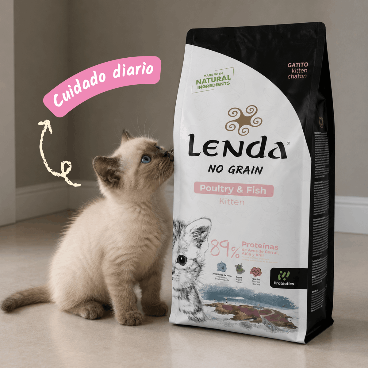 Lenda Sin Cereales Kitten Aves y Pescado