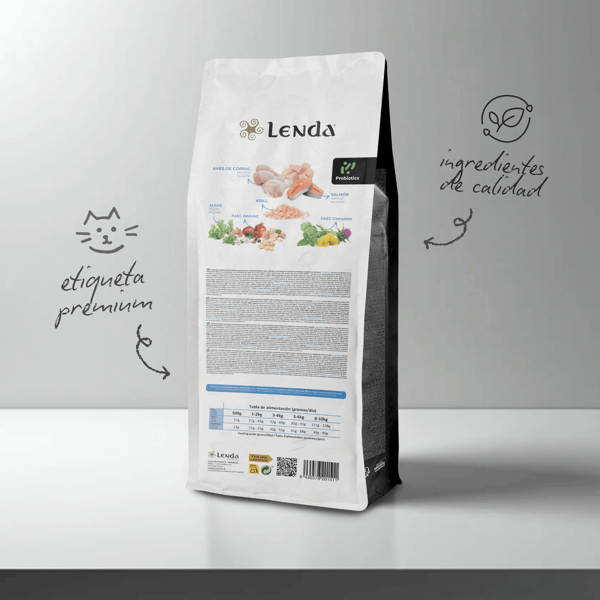 Lenda Sin Cereales Gato Light & Sterilized - Aves, Salmón y Krill