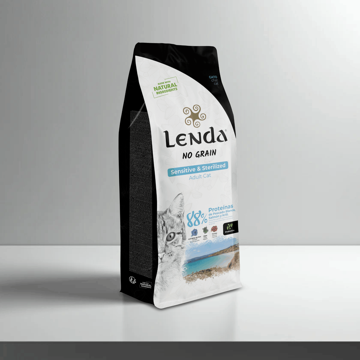 Lenda Sin Cereales Gato Sensitive & Sterilized - Pescado Blanco