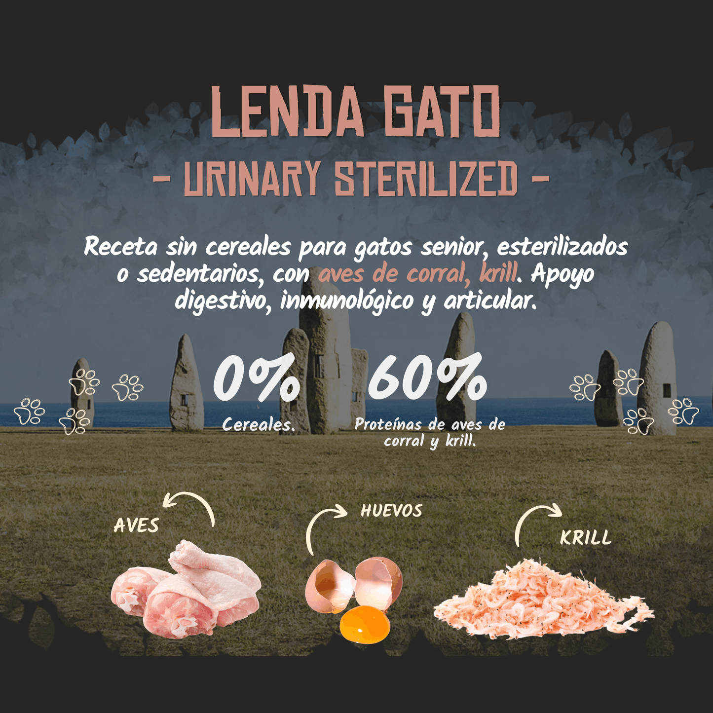 Lenda Sin Cereales Gato Senior Urinary & Sterilized - Aves de Corral y Krill