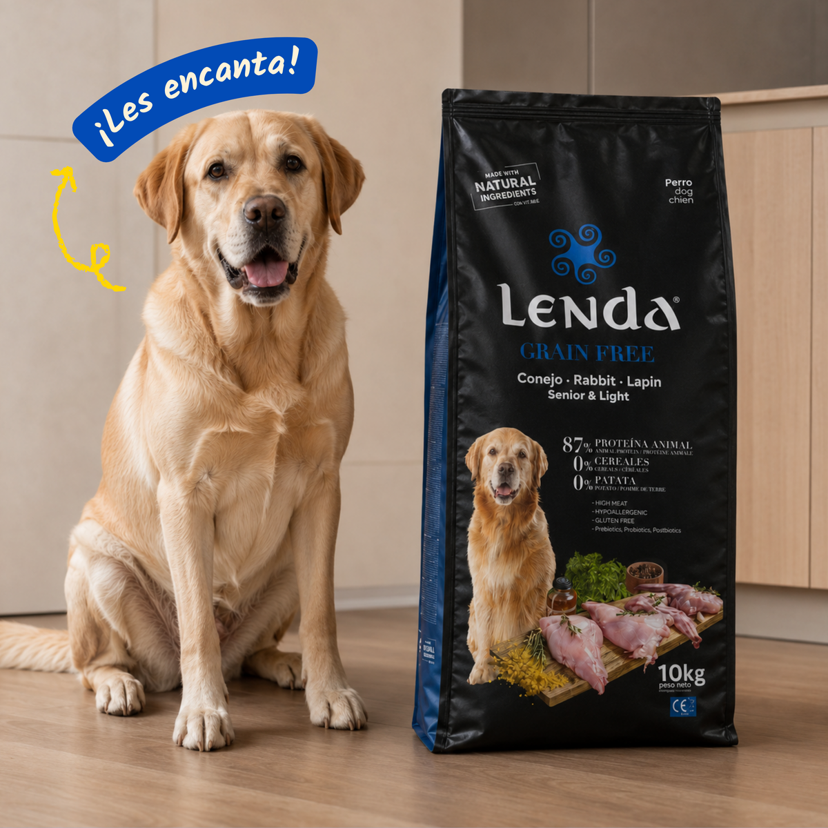 Lenda Grain Free Light y Senior - Conejo y Pavo