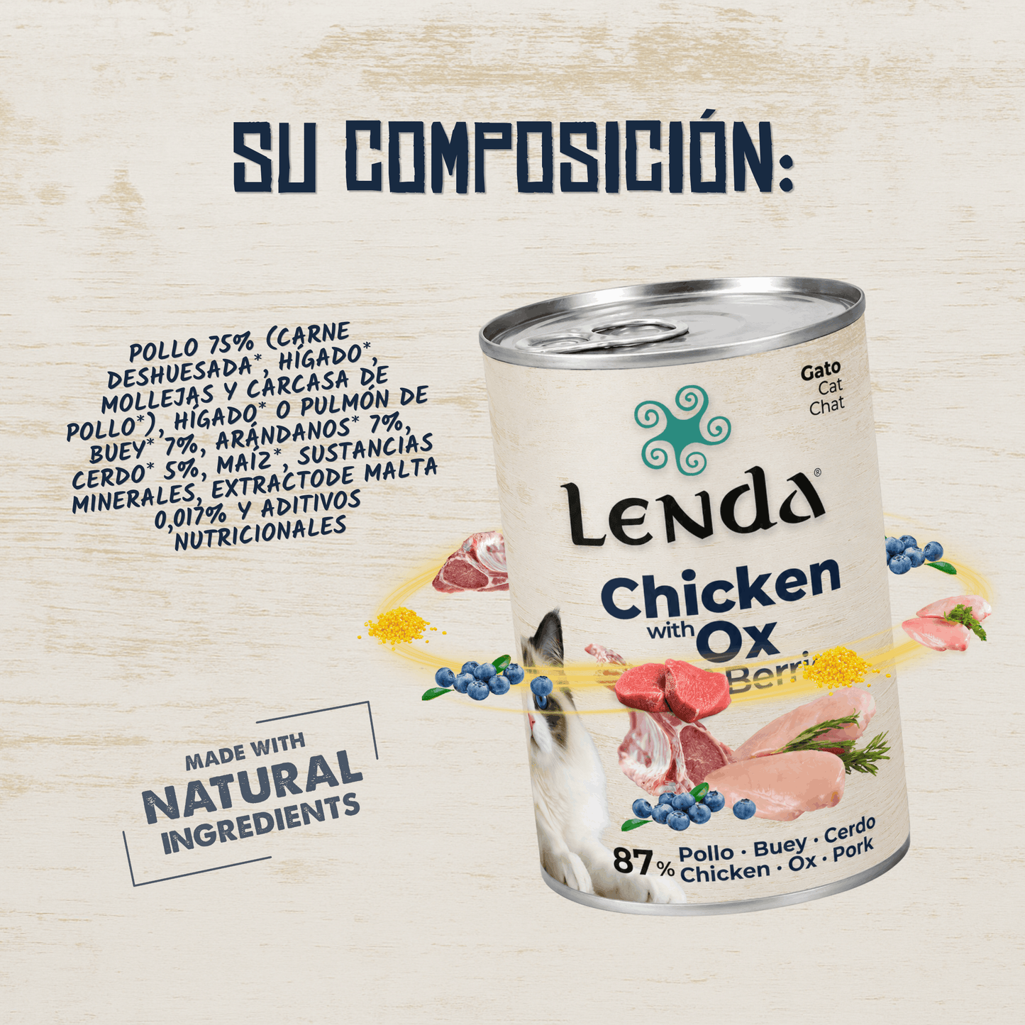 Lenda Paté Gato Pollo con Buey y Arándanos