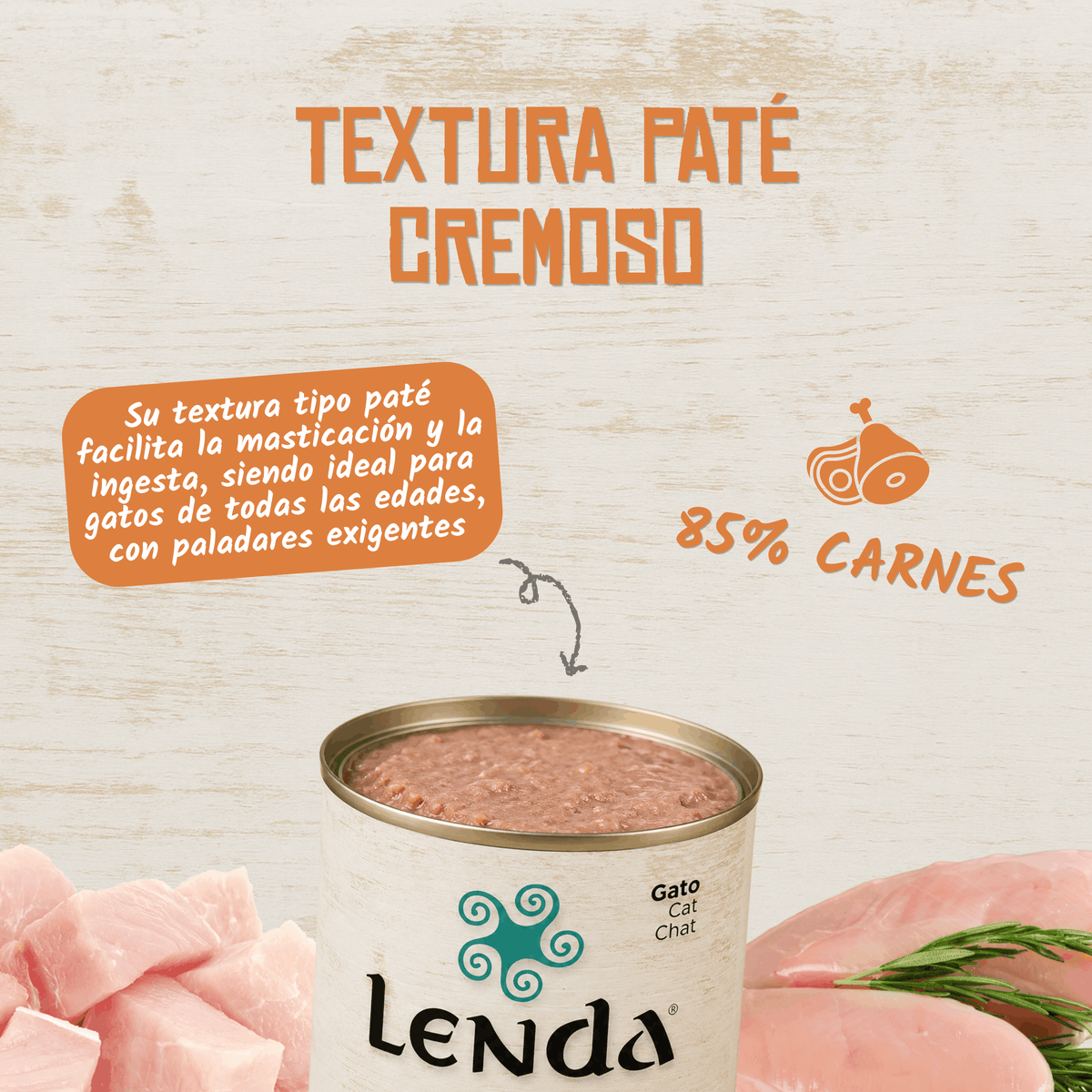 Lenda Paté Gato Aves de Corral y Calabaza