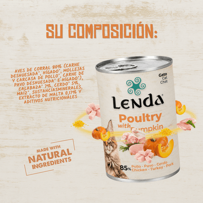 Lenda Paté Gato Aves de Corral y Calabaza