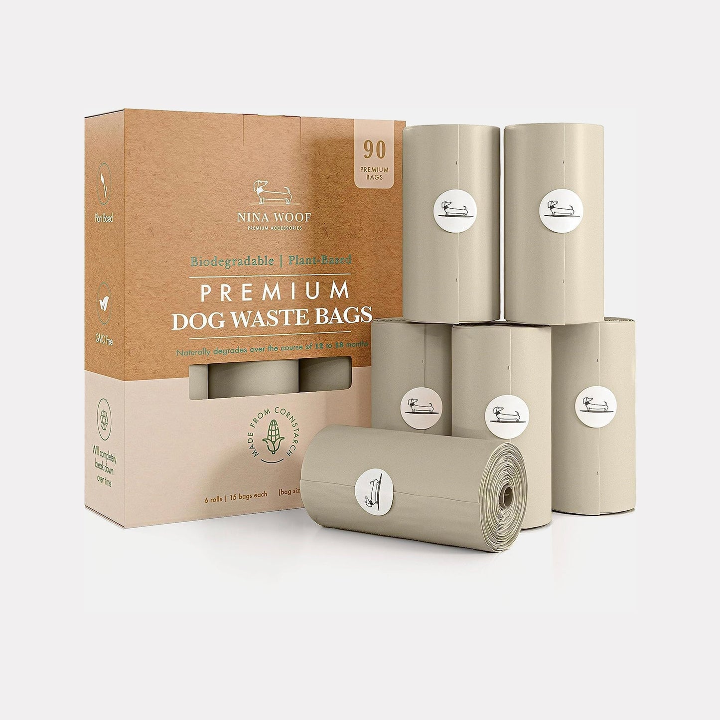 Bolsas Biodegradables para Perros 90 Unidades - Nina Woof