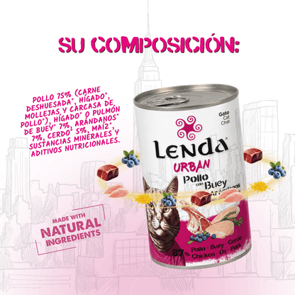 Lenda Urban Paté Gato de Pollo con Buey y Arándanos