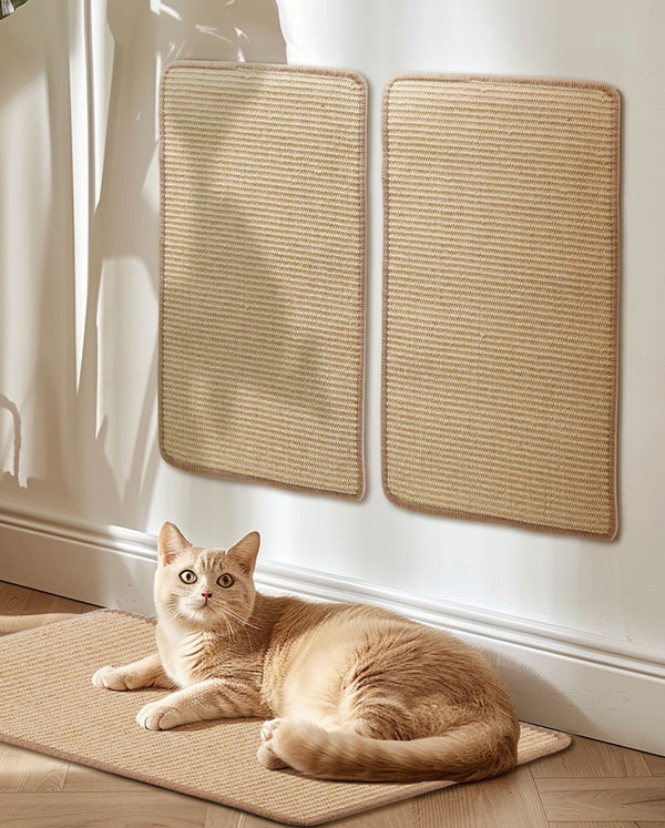 Alfombra rascadora para gatos de sisal natural Nobleza, pack de 2